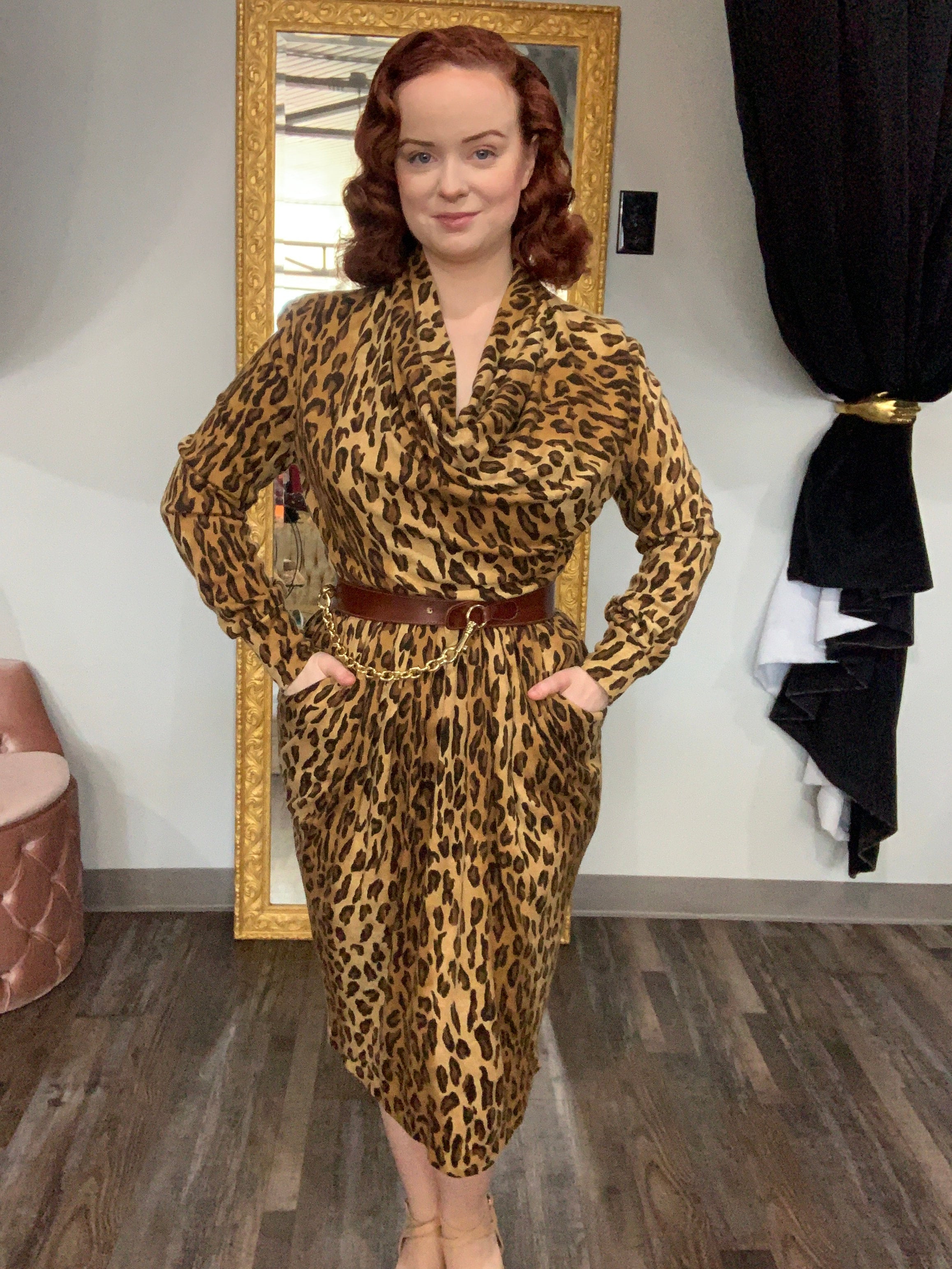 Leopard print wiggle dress best sale