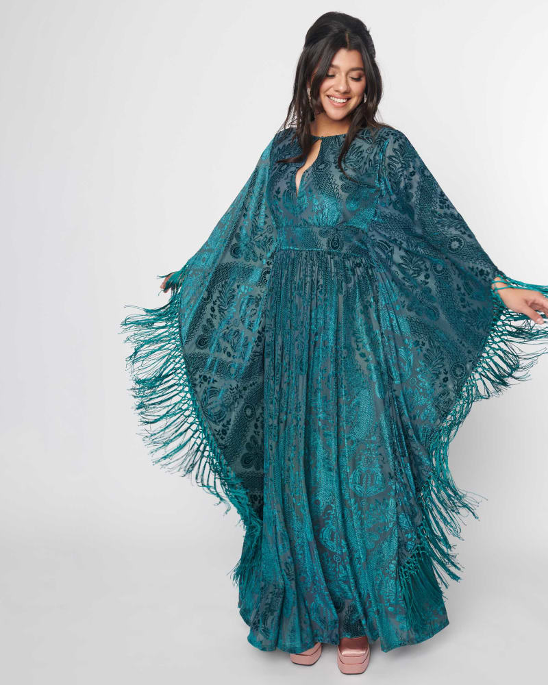 Black, Silver and Gold Fringe Deco Cape – Talulah Blue Costumes